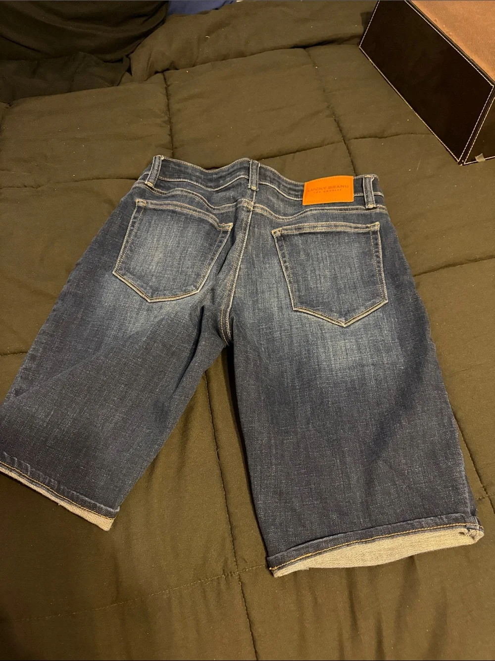 Lucky Brand The Bermuda Denim Shorts Women’s 8/29 Dark Wash Long Jean Shorts